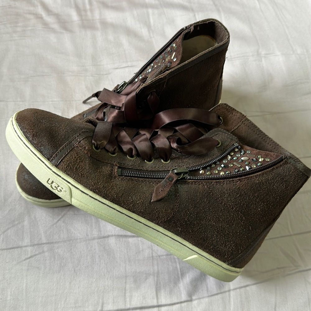 UGG Blaney Crystal High Top Sneakers - Brown